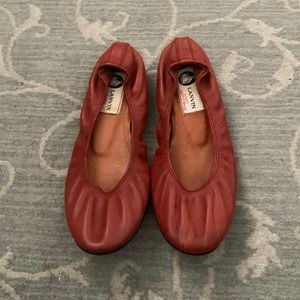 Lanvin Paris burgundy flats. Size 36